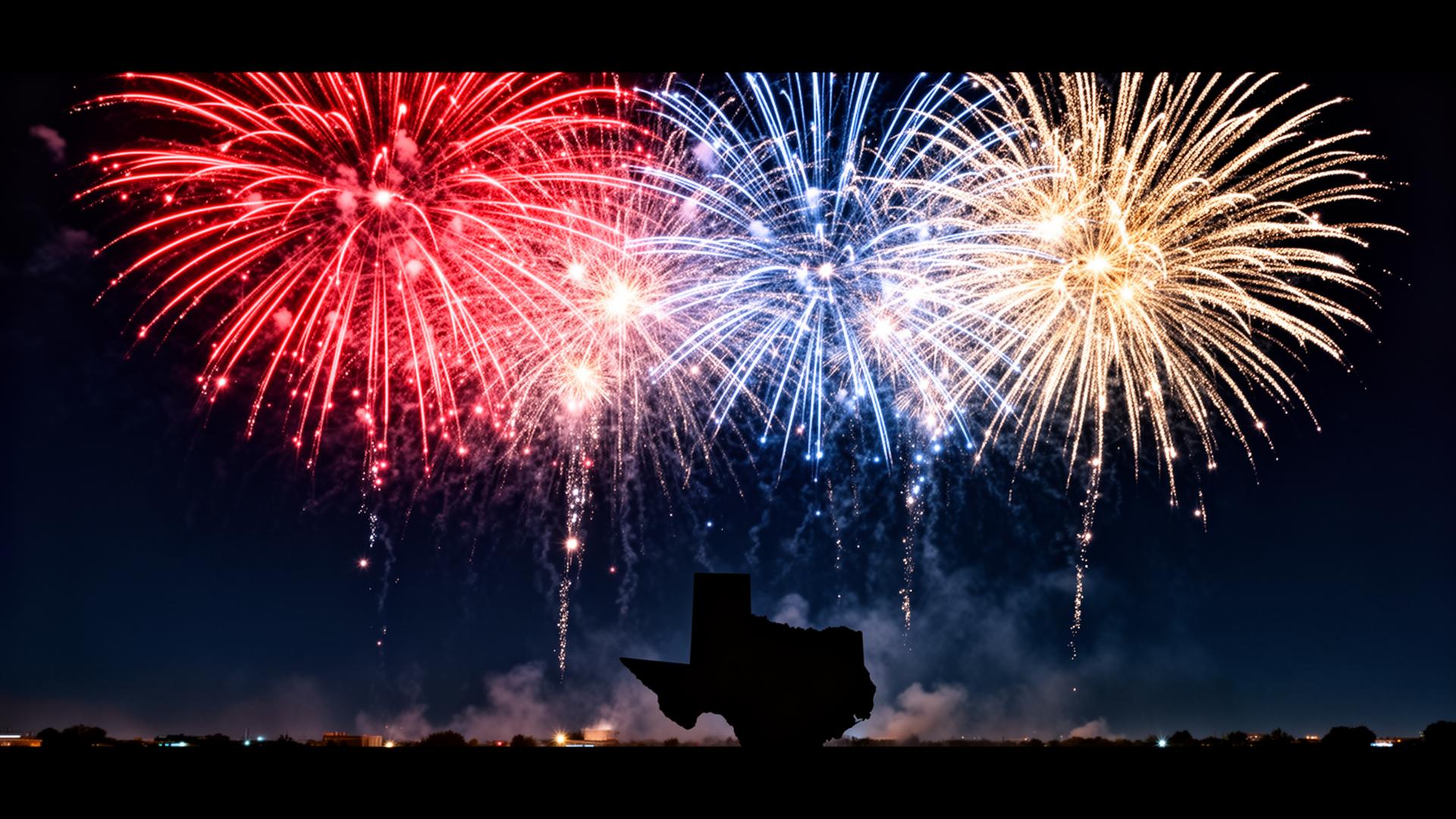 Fireworks bursting over Texas